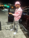 “Not 4 Social Distance” Varsity Jacket (Light Pink)