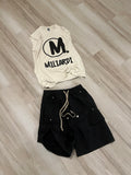Miliardi Muscle Tee (Cream/Black)