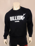 “Billion$ Clothing” Crew Neck Pullover Sweater (Black/White/Reflective)