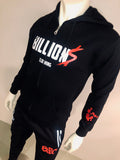 Billion$ Clothing “Vandalism” Zip-Up Hoodie (Black/Red/White)