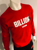 “Billion$ Clothing” Crew Neck Pullover Sweater (Red/White/Black)