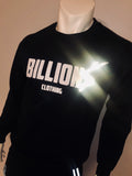 “Billion$ Clothing” Crew Neck Pullover Sweater (Black/White/Reflective)