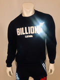 “Billion$ Clothing” Crew Neck Pullover Sweater (Black/White/Reflective)