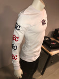 “B$C” Long Sleeve Logo Tee (White/Navy Blue/Red)