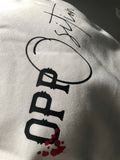 “Opposition” Crew Neck Sweater (White/Black/Red)