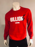 “Billion$ Clothing” Crew Neck Pullover Sweater (Red/White/Black)