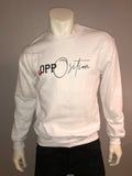 “Opposition” Crew Neck Sweater (White/Black/Red)