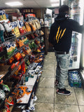 “Mongoose” Pullover Hoodie (Navy Blue/White/Yellow/Red)